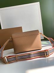 BURBERRY Topstitched Leather Note Crossbody Bag (Tan) 80430551 - 5