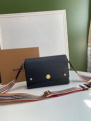 BURBERRY Topstitched Leather Note Crossbody Bag (Black)  - 1
