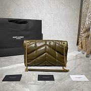 YSL Loulou puffer quilted lambskin bag moss green 29cm 577476 - 3