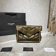 YSL Loulou puffer quilted lambskin bag moss green 29cm 577476 - 1