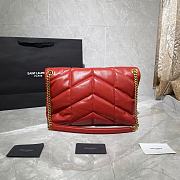 YSL Loulou Puffer Quilted Lambskin Bag (Red) 35cm 577475-1 - 3