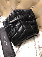 YSL Black Buckle Loulou Puffer Quilted Lambskin Bag 35cm 577475 - 3