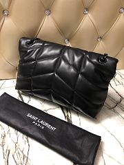 YSL Black Buckle Loulou Puffer Quilted Lambskin Bag 35cm 577475 - 4