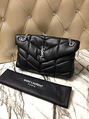 YSL Silver Buckle Loulou Puffer Quilted Lambskin Bag 35cm 577475 - 1