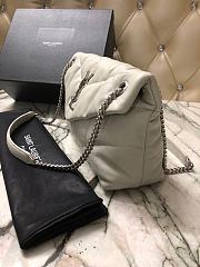 YSL Loulou Puffer Quilted Lambskin Bag (White) 29cm 577476.jd - 5
