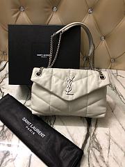 YSL Loulou Puffer Quilted Lambskin Bag (White) 29cm 577476.jd - 1