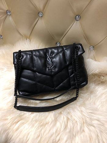 YSL Loulou Puffer Quilted Lambskin Bag (Black) 29cm 577476 