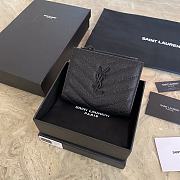 YSL New Style Ladies Fashion Caviar Zipper Large Capacity Short Wallet 575879 460360 - 1