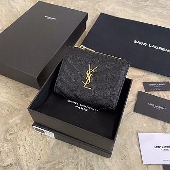YSL New Style Ladies Fashion Caviar Zipper Large Capacity Short Wallet 575879 460360-1