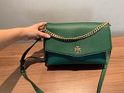 Tory Burch | Imported Tumbled Grain Cowhide With Lapa Cowhide And Nubuck Leather (Green) - 4