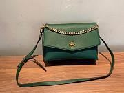 Tory Burch | Imported Tumbled Grain Cowhide With Lapa Cowhide And Nubuck Leather (Green) - 1