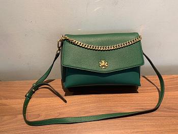 Tory Burch | Imported Tumbled Grain Cowhide With Lapa Cowhide And Nubuck Leather (Green)
