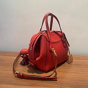 TORI BURCH Lychee Leather Retro Hardware Outlines The Round Outline Of Perry Portable (Red)  - 4