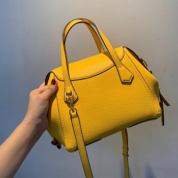 TORI BURCH Lychee Leather Retro Hardware Outlines The Round Outline Of Perry Portable (Yellow)  
