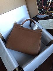 D&G medium Sicily bag in dauphine calfskin in brown 25cm - 3