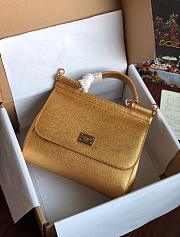 D&G medium Sicily bag in dauphine calfskin in gold 25cm - 1