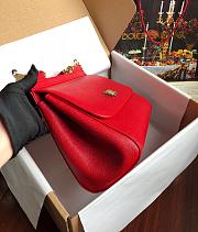 D&G medium Sicily bag in dauphine calfskin in light red 25cm - 5