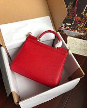 D&G medium Sicily bag in dauphine calfskin in light red 25cm - 2