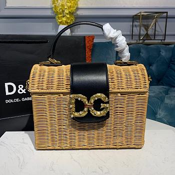 D&G Woven bamboo and rattan handbag 24cm