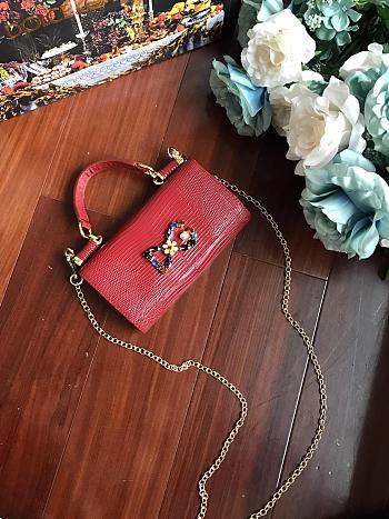 D&G Imported Leather Lizard Pattern Mobile Phone Bag (Red)  