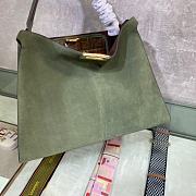 FENDI F peekaboo upgraded version handbag, new color soft frosted leather 42cm 304 (Green) - 3