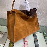 FENDI F peekaboo upgraded version handbag, new color soft frosted leather 42cm 304 (Tan) - 4