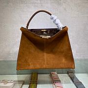 FENDI F peekaboo upgraded version handbag, new color soft frosted leather 42cm 304 (Tan) - 1