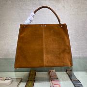 FENDI F peekaboo upgraded version handbag, new color soft frosted leather 42cm 304 (Tan) - 2