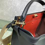 FENDI F Home Peekaboo Upgraded Version Handbag, Soft Calf Leather With Shoulder Strap Small 30cm 305 (Black_Red)) - 6