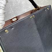 FENDI F Home Peekaboo Upgraded Version Handbag, Soft Calf Leather With Shoulder Strap Small 30cm 305 (Black_Red)) - 2