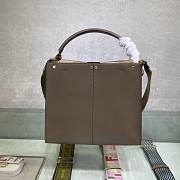 FENDI F Home Peekaboo Upgraded Version Handbag, Soft Calf Leather With Shoulder Strap Small 30cm 305 (Gray) - 3