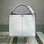 FENDI F Home Peekaboo Upgraded Version Handbag, Soft Calf Leather With Shoulder Strap Small 30cm 305 (White) - 5