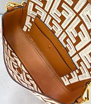 FENDI BAGUETTE Brown Leather Bag With FF Embroidery 8BR600AF2QF1C0G  - 2