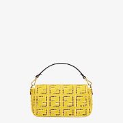 FENDI BAGUETTE Embroidered Canvas Handbag (Yellow) 8BR600AF2VF1EGB  - 4