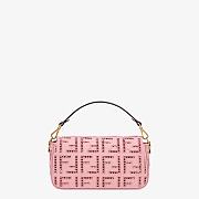 FENDI BAGUETTE Pink Canvas Bag With Embroidery 8BR600AF2VF1DST  - 2