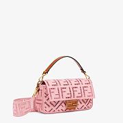 FENDI BAGUETTE Pink Canvas Bag With Embroidery 8BR600AF2VF1DST  - 4
