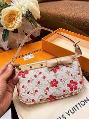 LV Original Single White Flower Murakami Cherry Blossom Limited Edition Mahjong Bag M67760  - 1