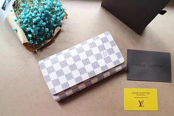 LV Tri-Fold Wallet White Grid 