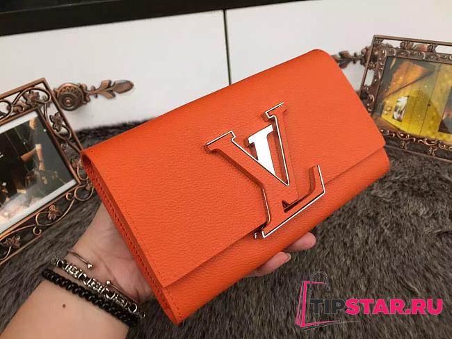 LV Orange Wallet 61738  - 1