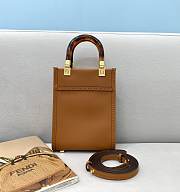 FENDI Mini Sunshine Shopper (Dark Brown) 8BS051ABVLF0PWZ  - 6