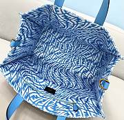 FENDI Shopper Glazed Canvas Bag (Blue) 8BH357AFP4F1EED  - 3