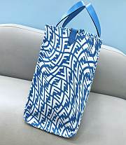FENDI Shopper Glazed Canvas Bag (Blue) 8BH357AFP4F1EED  - 2