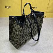 FENDI Peekaboo X-Tote FF Raffia Bag (Black) 8BH374ACOFF0VQJ  - 4