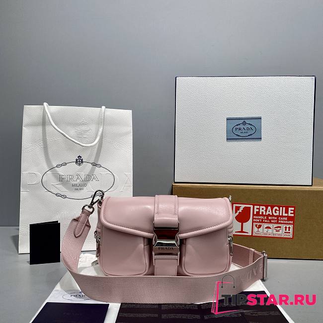 PRADA Pocket nylon and brushed leather bag (Alabaster Pink) 1BD295_789_F0E18_V_BFO  - 1