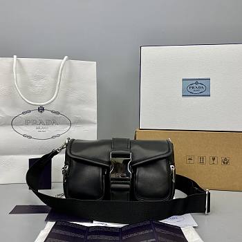 PRADA Pocket nylon and brushed leather bag (Black) 1BD295_789_F0002_V_BFO 