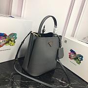 Prada Medium Saffiano Leather Prada Panier Bag (Gray) 1BA212_2ERX_F01T3_V_OOO - 2