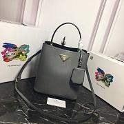 Prada Medium Saffiano Leather Prada Panier Bag (Gray) 1BA212_2ERX_F01T3_V_OOO - 1