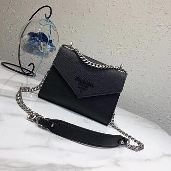 Prada Saffiano Leather Prada Monochrome Bag (Black) 1BD127_2ERX_F0632_V_OOO