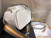 Prada Leather Bucket Bag (White) 1BE030  - 6