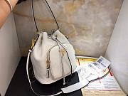 Prada Leather Bucket Bag (White) 1BE030  - 2